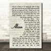 Elvis Costello Alison Vintage Script Song Lyric Print