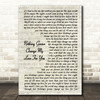 Glenn Mederios Nothing Gonna Change My Love For You Vintage Script Song Lyric Print