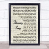 Josh Groban February Song Vintage Script Song Lyric Print