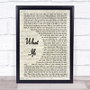 Kane Brown What Ifs Vintage Script Song Lyric Print