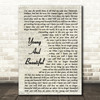 Lana Del Rey Young And Beautiful Vintage Script Song Lyric Print