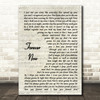 Michael Buble Forever Now Vintage Script Song Lyric Print