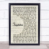 New Order Temptation Vintage Script Song Lyric Print