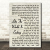 Richard Marx Like The World Is Ending Vintage Script Song Lyric Print