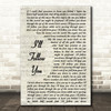 Shinedown I'll Follow You Vintage Script Song Lyric Print