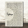 The Stone Roses Tightrope Vintage Script Song Lyric Print
