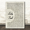 The Temptations Lady Soul Vintage Script Song Lyric Print