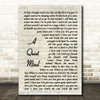 Blue October A Quiet Mind Vintage Script Song Lyric Print