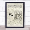 Ed Roland Collective Soul Run Vintage Script Song Lyric Print