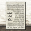 Ed Sheeran feat Wretch 32 Hush little baby Vintage Script Song Lyric Print