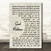 Green Day Good Riddance Vintage Script Song Lyric Print