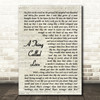 Johnny Cash A Thing Called Love Vintage Script Song Lyric Print