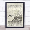 Johnny Cash Hurt Vintage Script Song Lyric Print