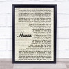 Rag'n'Bone Man Human Vintage Script Song Lyric Print