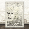 Simon and Garfunkel Bridge Over Troubled Water Vintage Script Song Lyric Print
