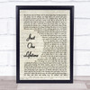 Sting & Shaggy Just One Lifetime Vintage Script Song Lyric Print