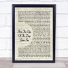 The Cure From The Edge Of The Deep Green Sea Vintage Script Song Lyric Print