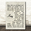 UB40 King Quote Song Lyric Print