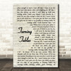 Adele Turning Tables Song Lyric Vintage Script Quote Print