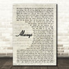 Bon Jovi Always Song Lyric Vintage Script Quote Print