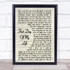 Bright Eyes First Day Of My Life Song Lyric Vintage Script Quote Print