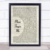 Bryan Adams Please Forgive Me Song Lyric Vintage Script Quote Print