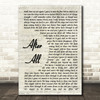 Cher After All Song Lyric Vintage Script Quote Print