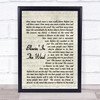 Blowin' In The Wind Bob Dylan Script Quote Song Lyric Print