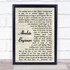 David Bowie Absolute Beginners Song Lyric Vintage Script Quote Print