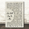 Eagles Love Will Keep Us Alive Song Lyric Vintage Script Quote Print