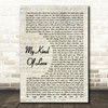 Emeli Sandé My Kind Of Love Song Lyric Vintage Script Quote Print