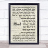 Foo Fighters Miracle Song Lyric Vintage Script Quote Print