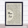 Metallica Mama Said Song Lyric Vintage Script Quote Print