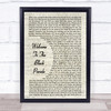 My Chemical Romance Welcome To The Black Parade Song Lyric Vintage Script Print