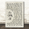 Queen Love Of My Life Song Lyric Vintage Script Quote Print