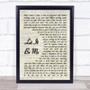 Ray LaMontagne Let It Be Me Song Lyric Vintage Script Quote Print