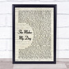 Robert Palmer She Makes My Day Song Lyric Vintage Script Quote Print