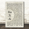 Roger Waters Wait For Her Song Lyric Vintage Script Quote Print