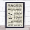 Soft Cell Tainted Love Song Lyric Vintage Script Quote Print