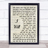 The Beatles I Will Song Lyric Vintage Script Quote Print