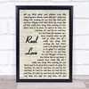 The Beatles Real Love Song Lyric Vintage Script Quote Print