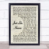 The Cure Just Like Heaven Song Lyric Vintage Script Quote Print