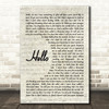 Hello Adele Script Quote Song Lyric Print