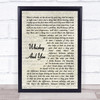 Aaron Lewis Whiskey And You Vintage Script Song Lyric Print