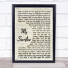 Creed My Sacrifice Vintage Script Song Lyric Print