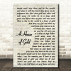 Hank Williams A House of Gold Vintage Script Song Lyric Print