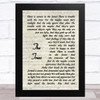 Rush The Trees Vintage Script Song Lyric Music Art Print