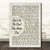 Stereophonics Don't Let The Devil Take Another Day Vintage Script Song Lyric Music Art Print