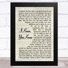 The Friendly Indians I Know, You Know Vintage Script Song Lyric Music Art Print