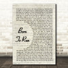 Bruce Springsteen Born To Run Vintage Script Song Lyric Music Art Print